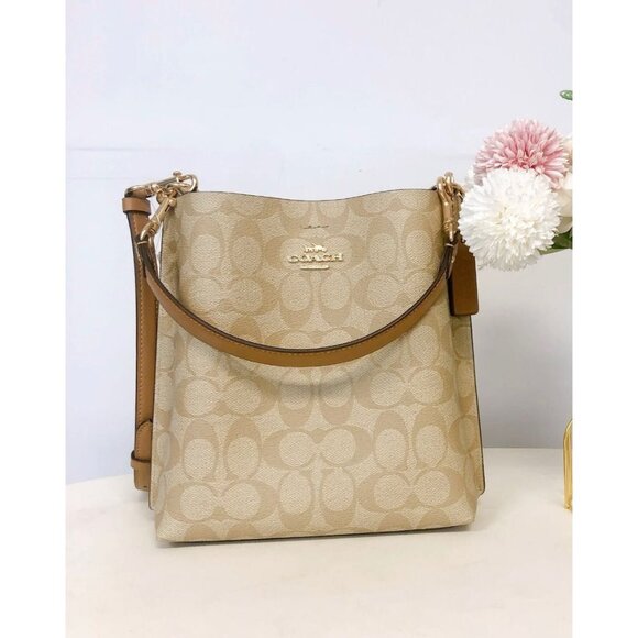 COACH Mollie Bucket Bag 22 In Signature Canvas Bag CA582 - Picture 1 of 8